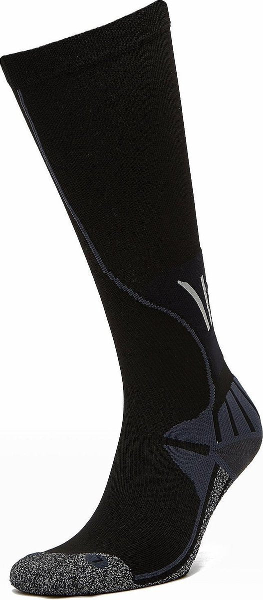 Inq Compression Reflective Hardloopsokken Unisex - Zwart/Grijs - 35-38