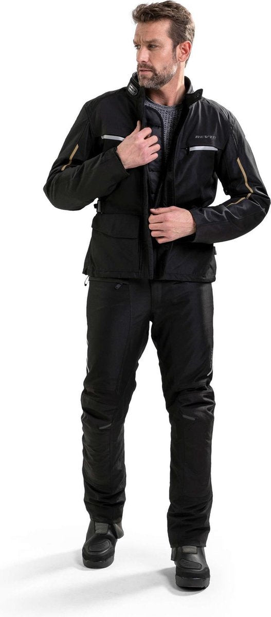 REV'IT! Voltiac 2 Textiele Motorjas Heren - Zwart Geel - Maat 4XL