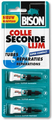 Bison Secondelijm Super Compact - 3 tubes á 1 gram