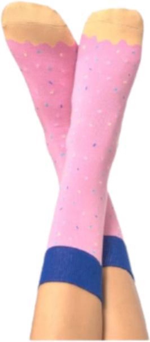 Doiy Sokken Donut Katoen/polyester Roze/blauw One-size