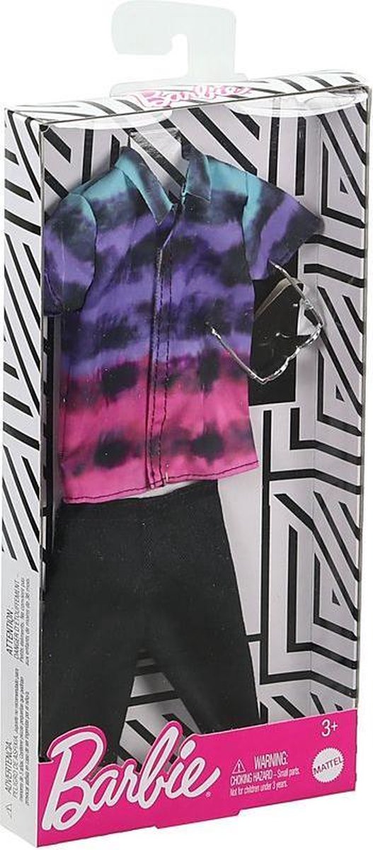 Barbie  Ken  poppenkleding met tie-dye overhemd