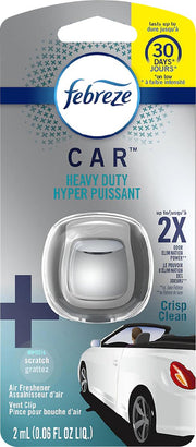 Febreze Car Heavy Duty Crisp Clean - Autoparfum Voor Een Verfrissende Autogeur! (2ML)