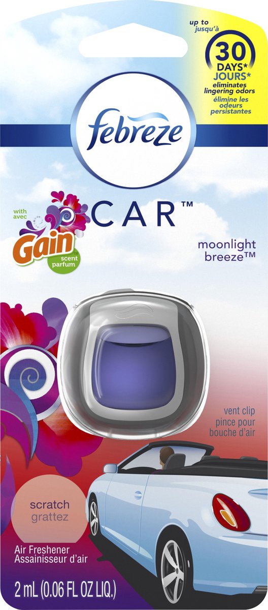 Febreze Car Gain Moonlight Breeze - Autoparfum Voor Een Verfrissende Autogeur! (2ML)