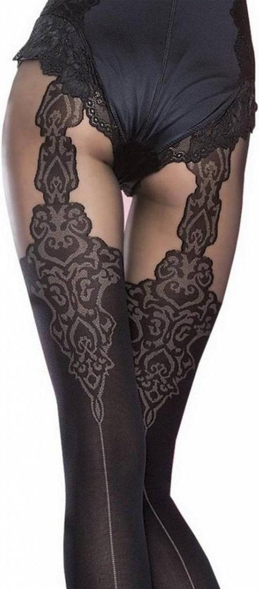 FIORE Gladis 40 zwarte jarretelpanty - 40/42 - Zwart