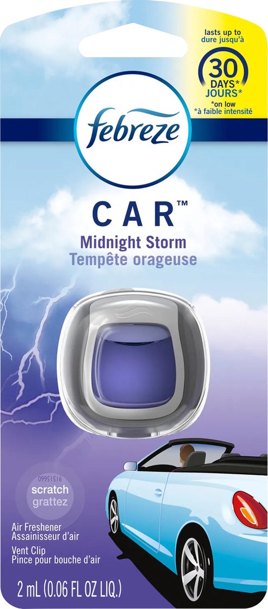 Febreze Car Midnight Storm - Autoparfum Voor Een Verfrissende Autogeur! (2ML)