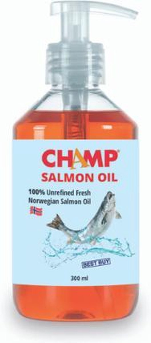 Champ Zalm Oil - 100% Ongeraffineerde verse Noorse zalmolie - 300ml