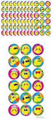 10x Stickervel Smiley  Fun Stickers - Uitdeelcadeau - Traktatie