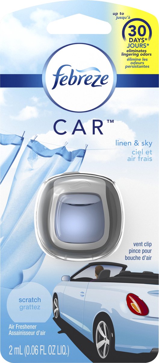 Febreze Car Linen & Sky - Autoparfum Voor Een Verfrissende Autogeur! (2ML)