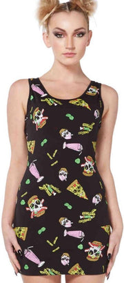 Jawbreaker Bodycon jurk -L- Twisted Fast Food Zwart
