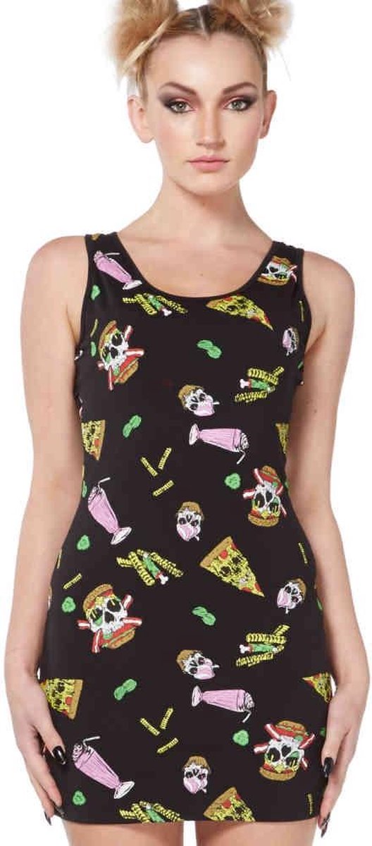Jawbreaker Bodycon jurk -L- Twisted Fast Food Zwart