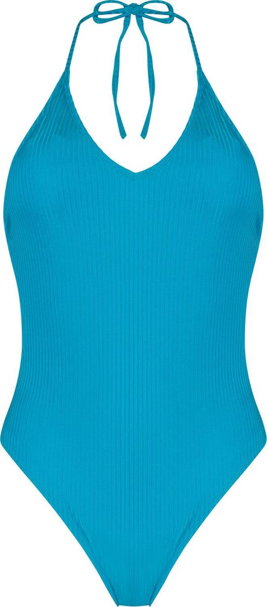 WALLIEN - Dames Badpak Bandjes - Infinity Pool - Blauw