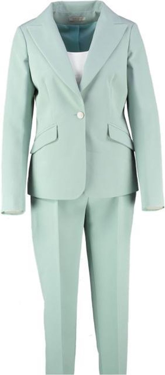 Amelie & amelie zachtgroene stretch blazer en pantalon - valt kleiner - Maat M
