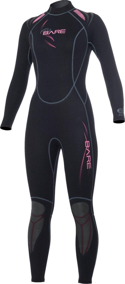 Bare 3/2mm Full - Wetsuit - Dames - 12 - Zwart/Roze