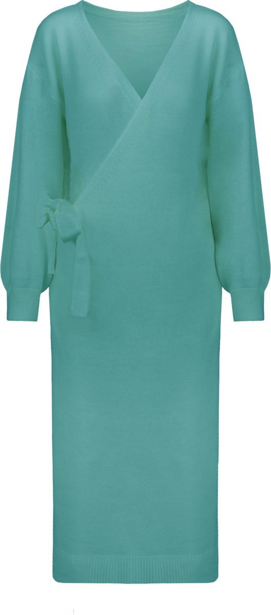 Knitted wrap dress green