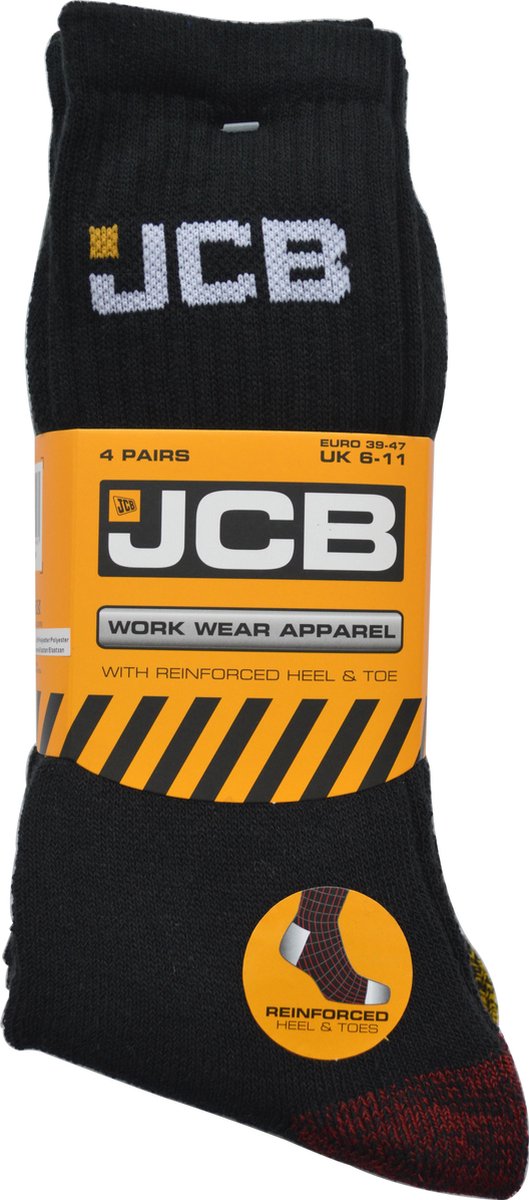 JCB Verstevigde werksok maat 39/47 - 8 PAAR mannen sokken grote maat