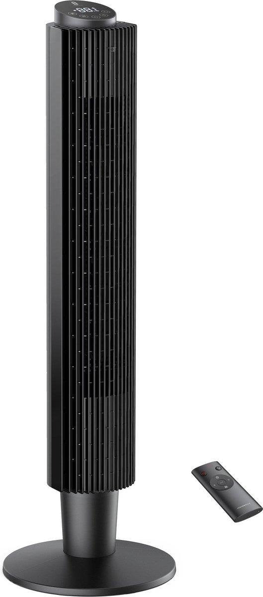 Torenventilator - 91W - 106 cm -  in hoogte verstelbare 90° oscillerende torenventilator -Staande Oscillerende Kolomventilator - Timer - Afstandsbediening - Stil 44dB - met 5 ventilatorsnelheden-Zwart