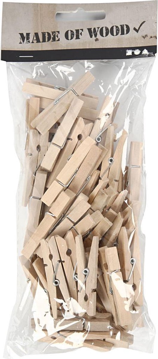 Wasknijpers. L: 48 mm. B: 6 mm. 50 pc