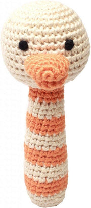 Naturezoo Rammelaar Eend Gehaakt 14 Cm Oranje