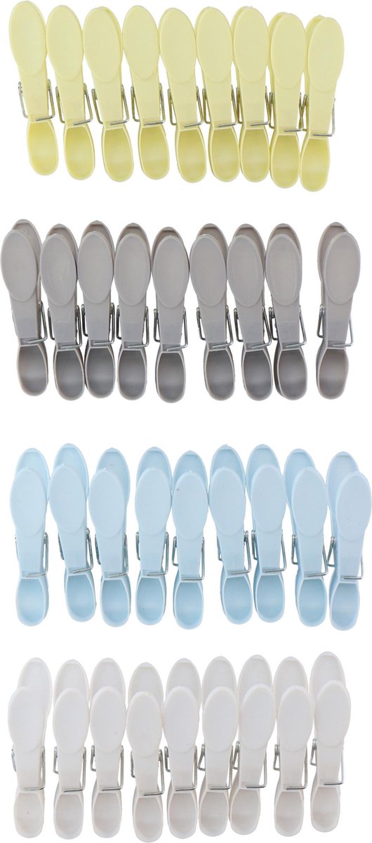 Gekleurde wasknijpers van kunststof - 144x stuks - plastic knijpers / wasspelden