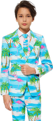 Opposuits Verkleedpak Flaminguy Jongens Polyester Lichtblauw Mt 146-152