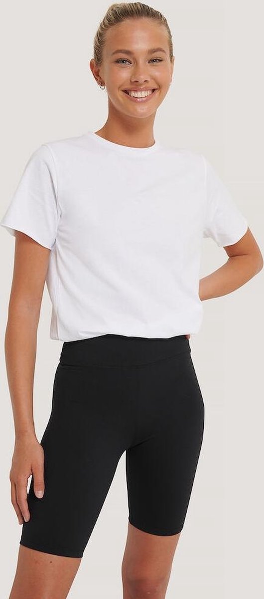 NA-KD Highwaist Biker Vrouwen Legging - Black - Maat XS