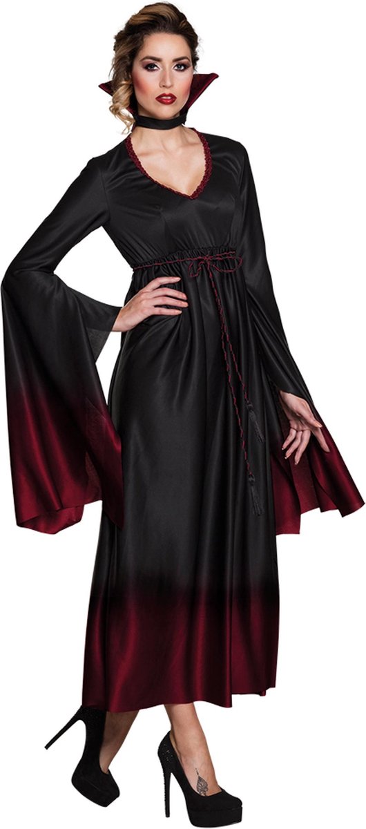 Zwart-rood vampier kostuum voor vrouwen - Verkleedkleding