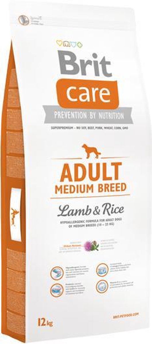 Brit Care Adult Medium Lam hypo-allergeen 12kg met 50% vlees!