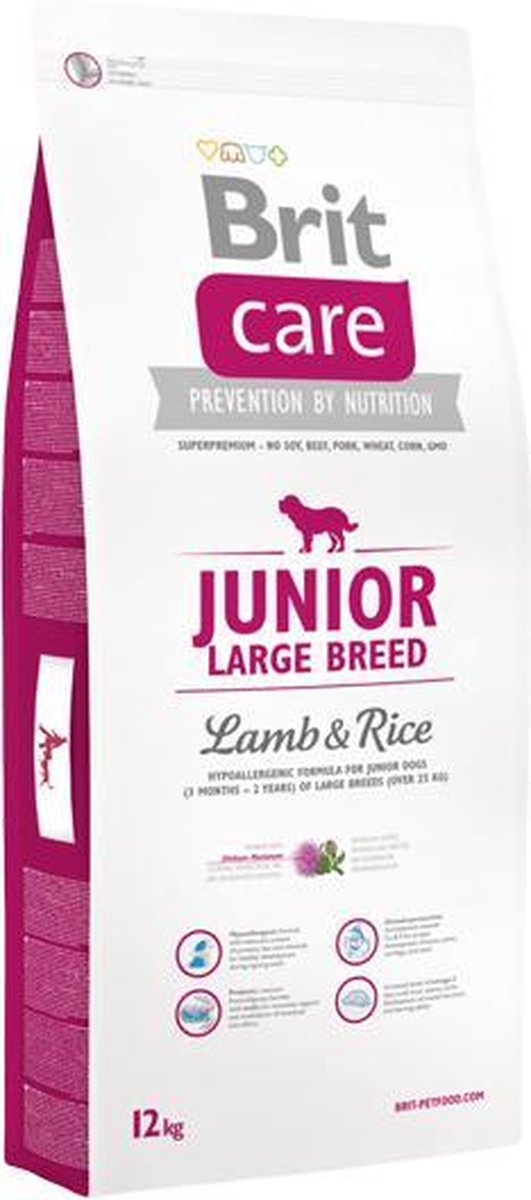Brit Care hypo-allergeen Junior - large breed Lam en Rijst -12kg