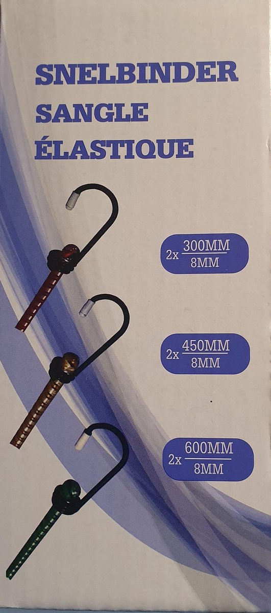 Snelbinders met Haak - Set 6 stuks - 2 x 30 cm - 2 x 45 cm - 2 x 60 cm