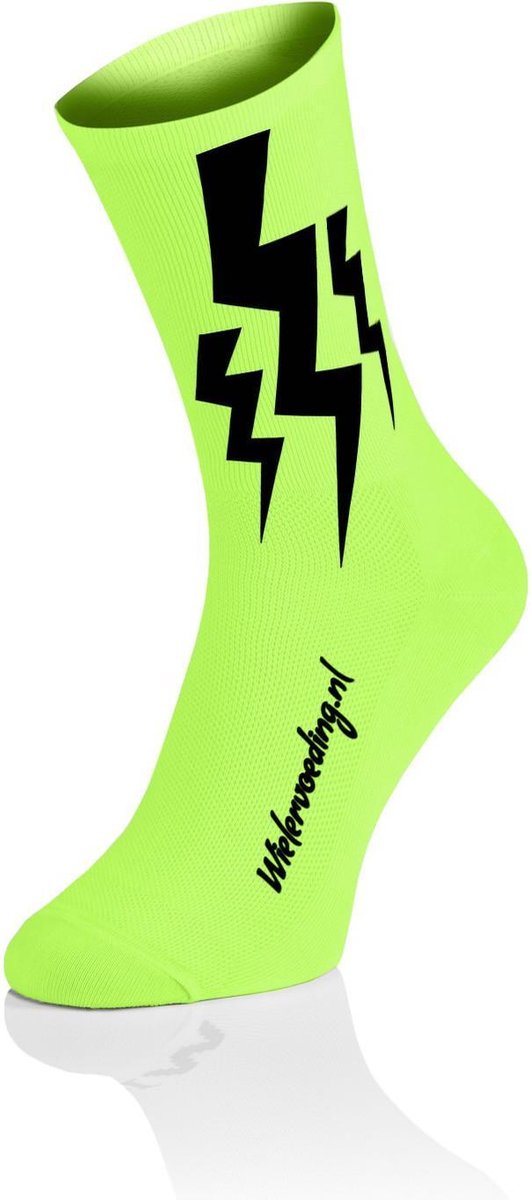 Lightning Fietssokken Fluo Geel Maat XS (36-38)