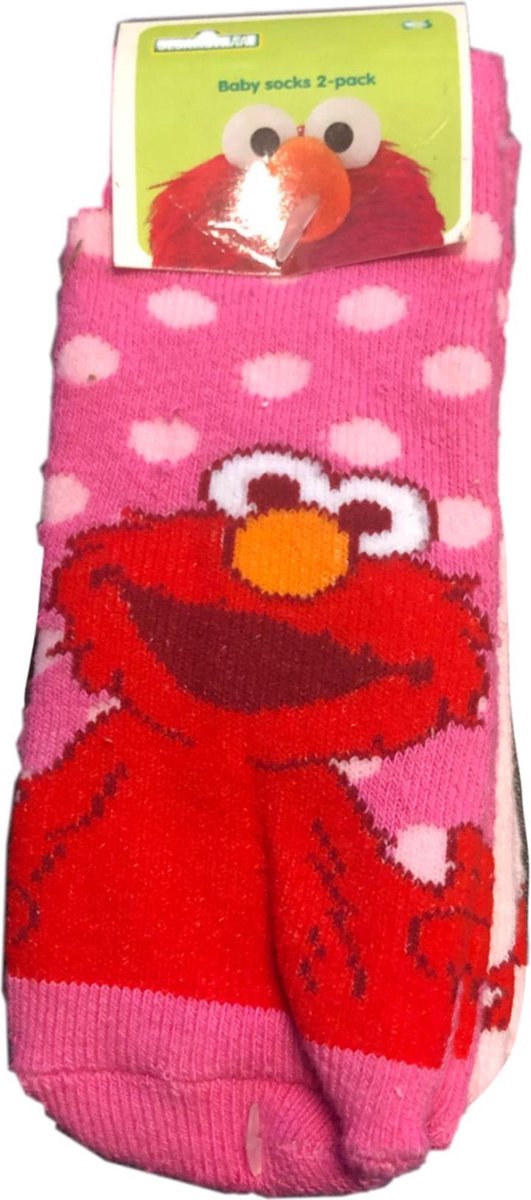 Sesamstraat Baby sokken - 2 Paar Elmo - Roze / Licht Roze
