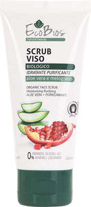 Natuurlijke biologische gezichtspeeling (75 ml). Aloe vera met granaatappel. Vegan