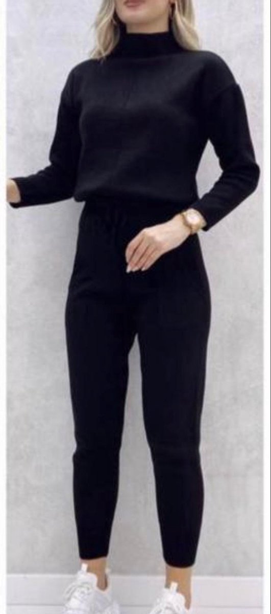 Dames huispak/vrijetijdspak onesize 36-38 zwart