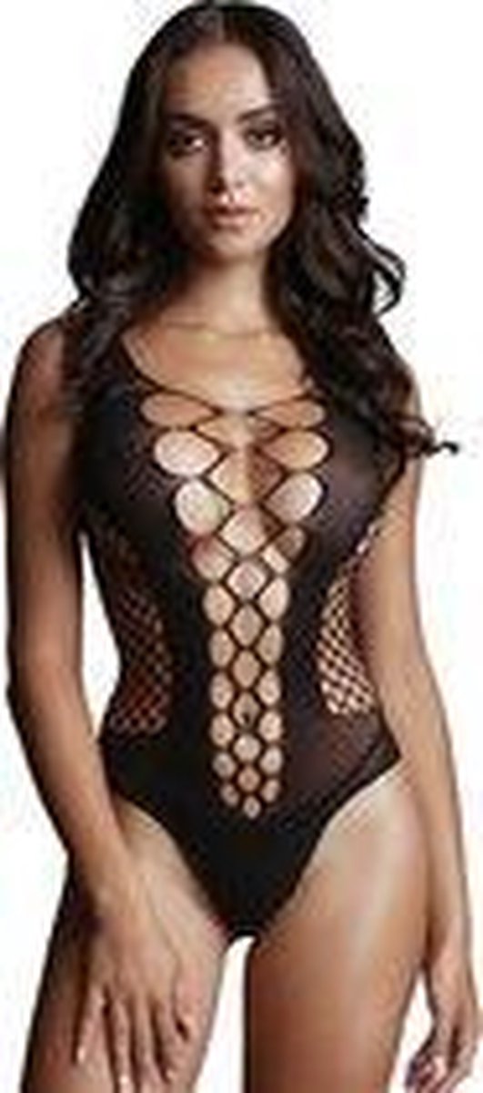 Contrast Fence Net Teddy - Black -