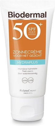 Biodermal Zonnebrand - Zonnebrandcreme gezicht -Hydraplus Face SPF50 -  50ml