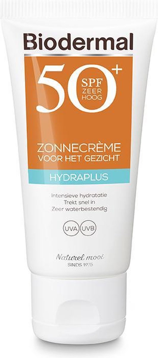 Biodermal Zonnebrand - Zonnebrandcreme gezicht -Hydraplus Face SPF50 -  50ml