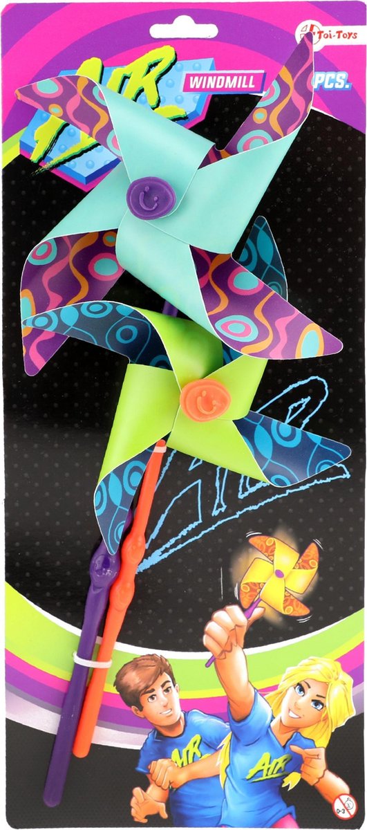 Toi-toys Windmolens  Ø18 En Ø15 Cm 2 Stuks Blauw/geel