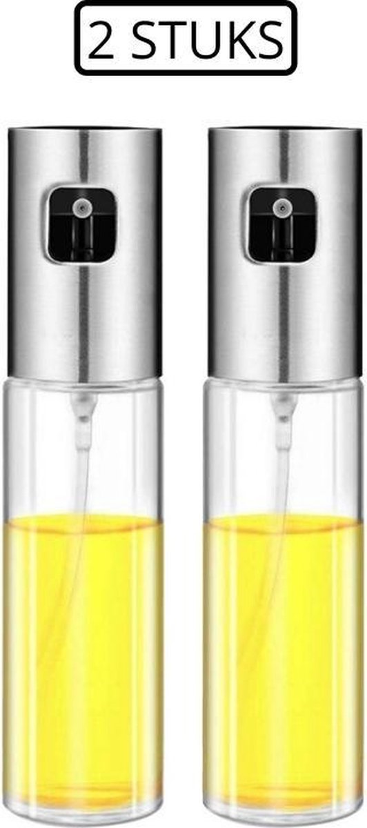 Supremium Olijfolie Spray Roestvrij Staal - BBQ Spray Corrosiebestendig - 100 ml - Glazen Fles - 2 Stuks