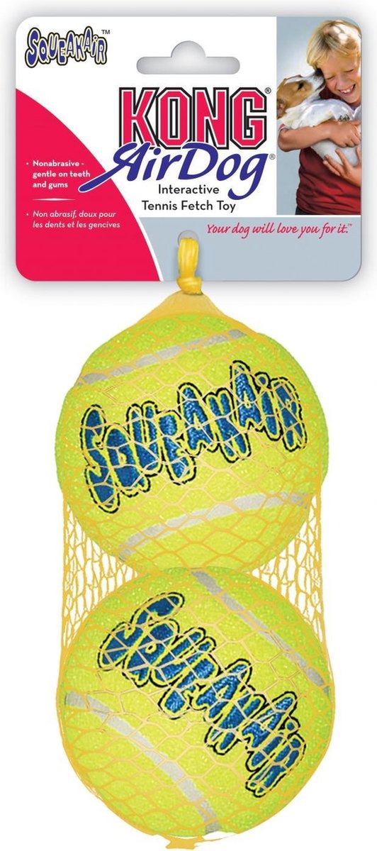 Kong Air Squeaker Ball - Hondenspeelgoed - Ø8 cm - 1 x 2 St