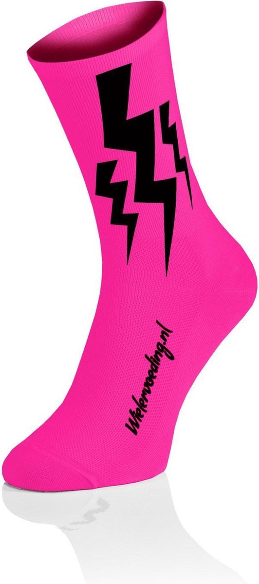 Lightning Fietssokken Fluo Roze Maat M (42-44)