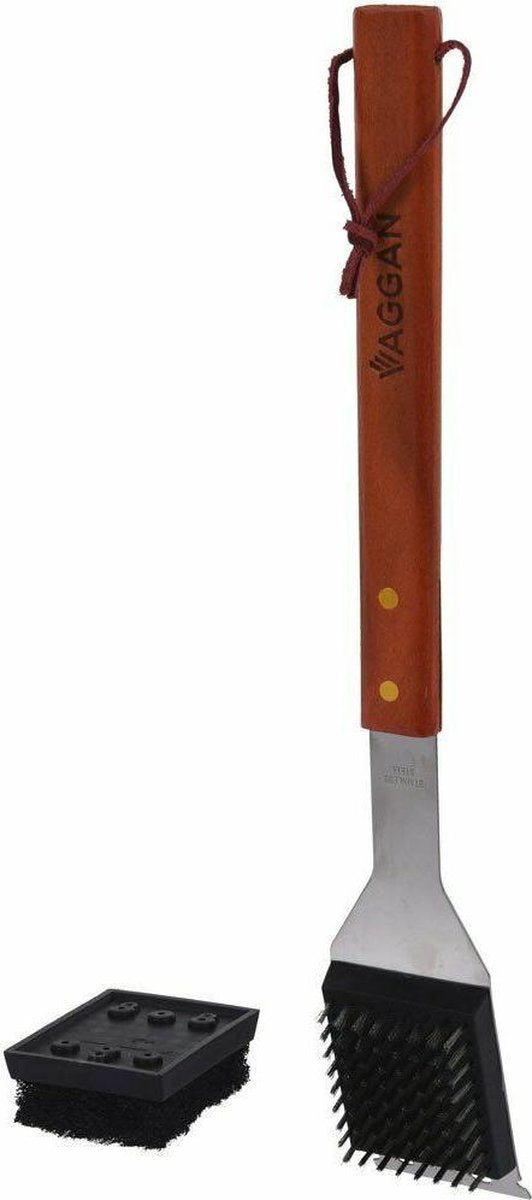 Relaxwonen - BBQ Borstel - Barbecue borstel - Houten handvat - RVS