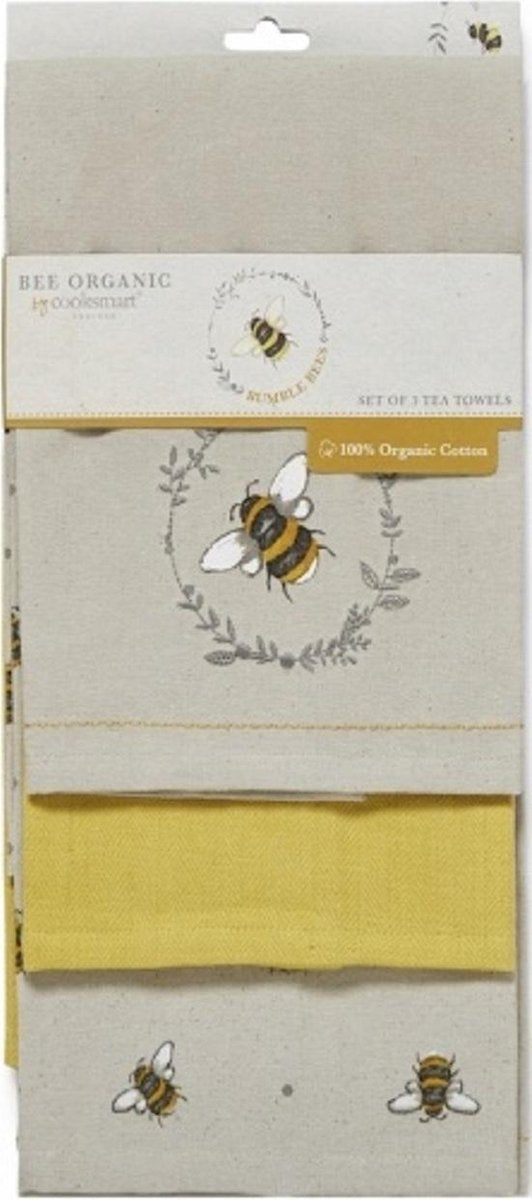 Cooksmart Theedoek (Per 3st.) Bumble Bee
