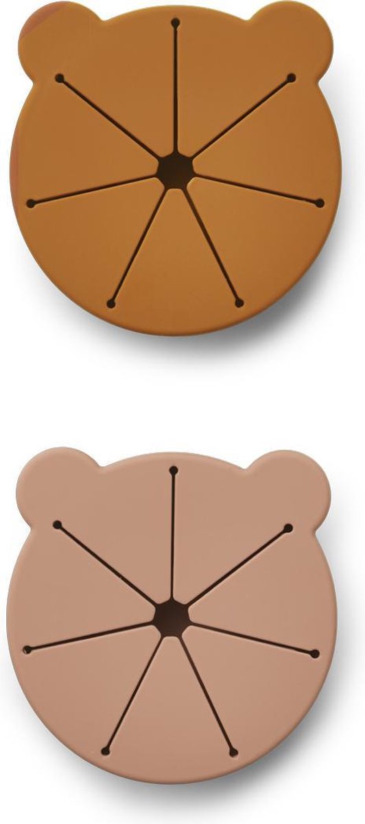Kelly Snack Cup set van 2 Mr Bear Dark Rose / Mustard Mix | Liewood