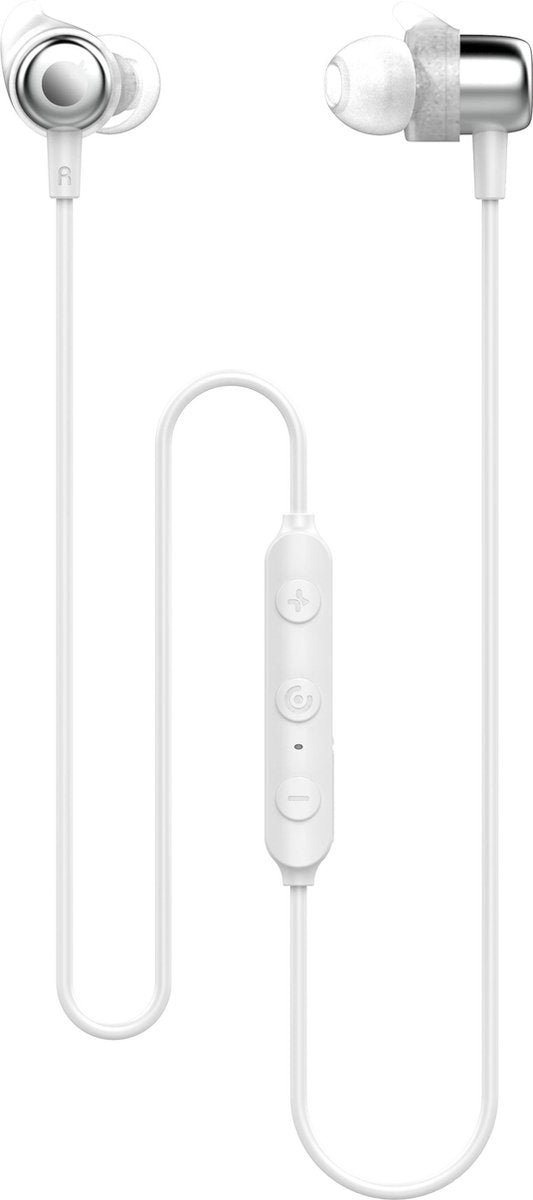 Tuddrom SP100 Sport Wit - Draadloze In-Ear Oordopjes - Bluetooth 5.0 - IPX5 Waterdicht - 8 Uur Autonomie - Ergonomische Oorhaakjes - 2 Jaar Garantie