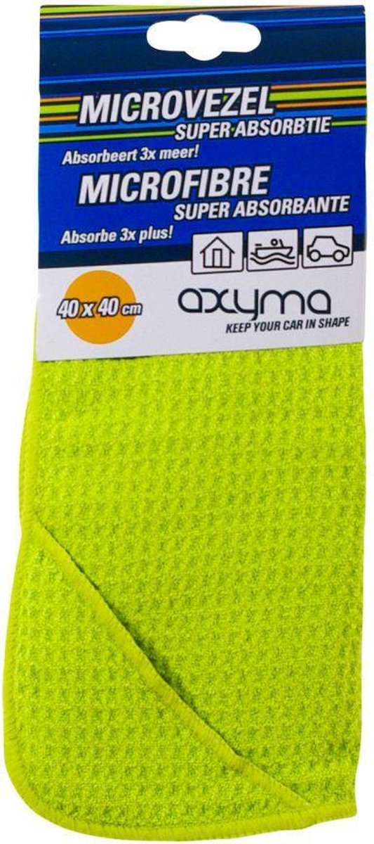 AXYMA Microvezel - Superabsorberend - Absorbeert 3x Meer - Laat Geen Sporen Na - 40x40cm - Groen