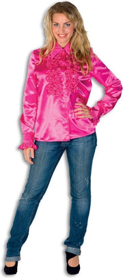 Dames Ruche Blouse Pink