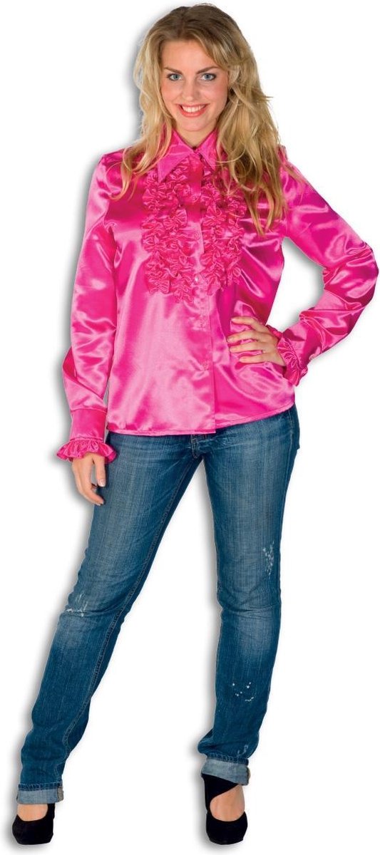 Dames Ruche Blouse Pink