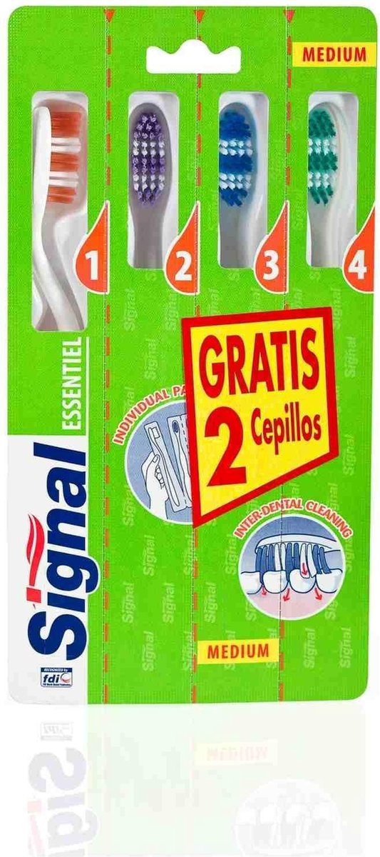 essentiel cepillo dental medio 4 pz
