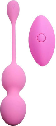 Vagina Balletjes - Vibrerende -  met Afstands bediening - Vibrerend Eitje - Trill Ei - 80g Pink 10 function USB Remote Control - Boss Series