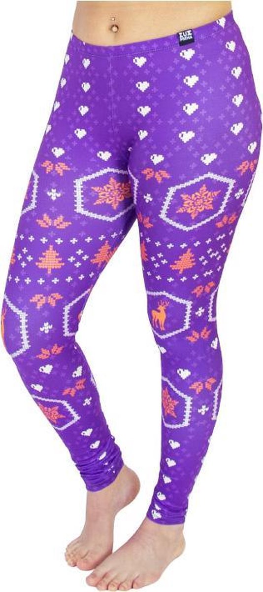ZUMPREMA Foute kerst legging - Paars - oranje